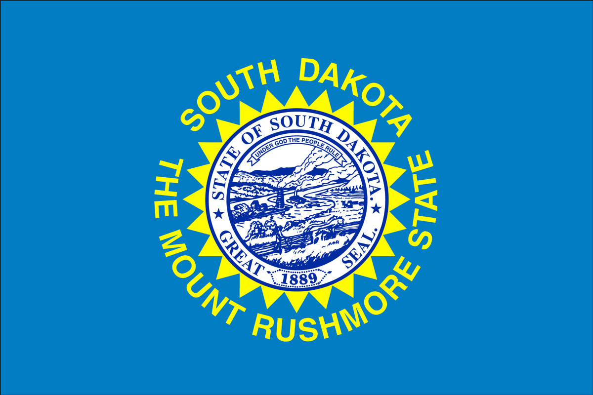 12x18" poly flag on a stick of State of South Dakota